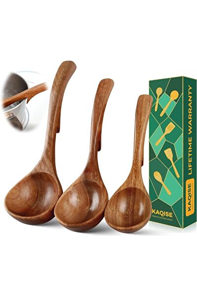 GENERAL Wooden Spoon Set for Cooking, 3-Piece Teak Wood Utensils with Hanging...