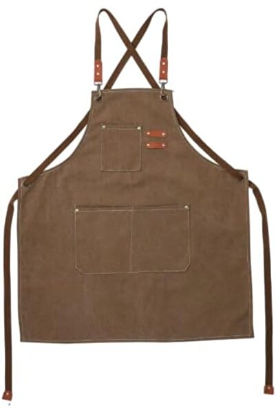 Choture CHOT Heavy Duty Canvas Work Apron with Pockets, Cross-Back Adjustable...