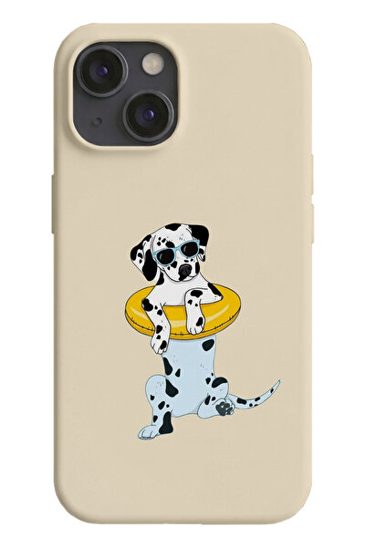 farifra iPhone 13/14 Uyumlu Desenli Silikon Lansman Telefon Kılıfı -K354KREM.png