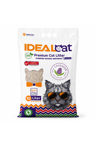 IdealCat IDEAL Cat Natural Bentonite Clumping Cat Litter, Lavender, 10 L, 8.1...