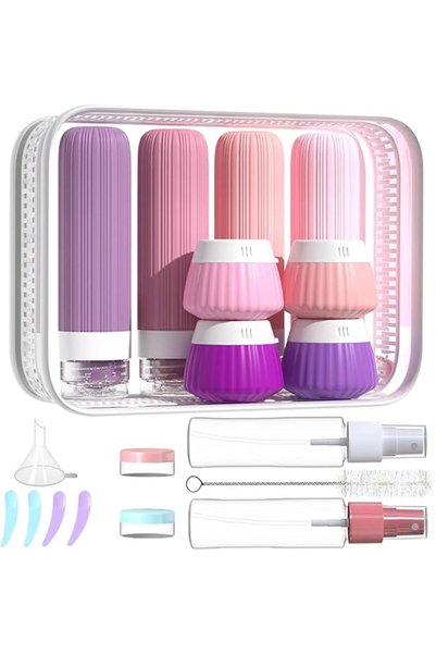 0TO1 TECH Travel Bottles for Toiletries, 18Pack Silicone Refillable Squeeze B...