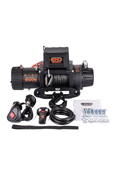 EMD Winch Електрическа автомобилна лебедка 8500 фунта (3856 кг) 12V, Синтетич...