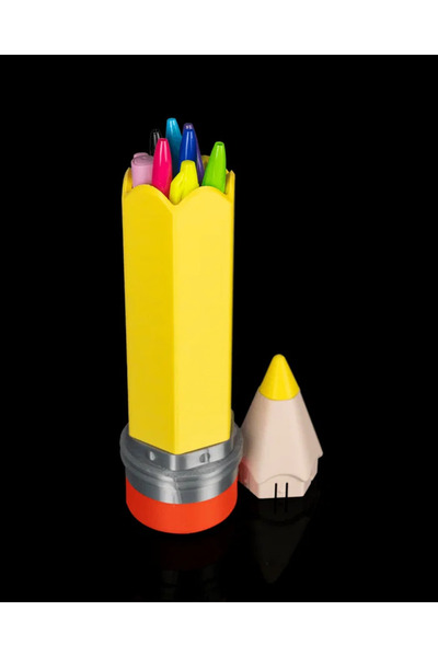 Etka Dizayn Yellow pencil design pen holder - decorative desktop organizer