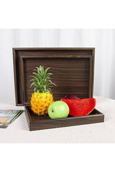 Genaric 3-piece wooden serving tray set