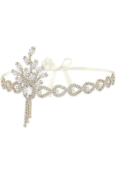 Tazweeq Vintage Headpiece 1920s Leaf Medallion Headband, Wedding Bridal Theme...