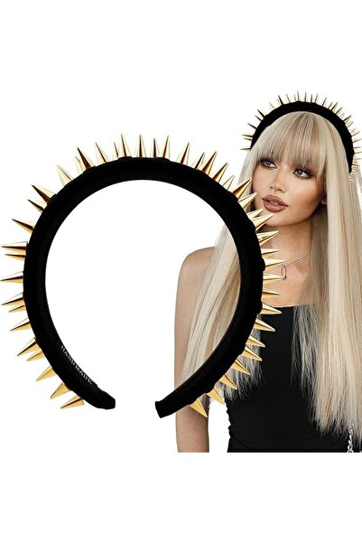 SYOSI Studded Black Headband, Women Goth Hair Accessories, Festival Halloween...