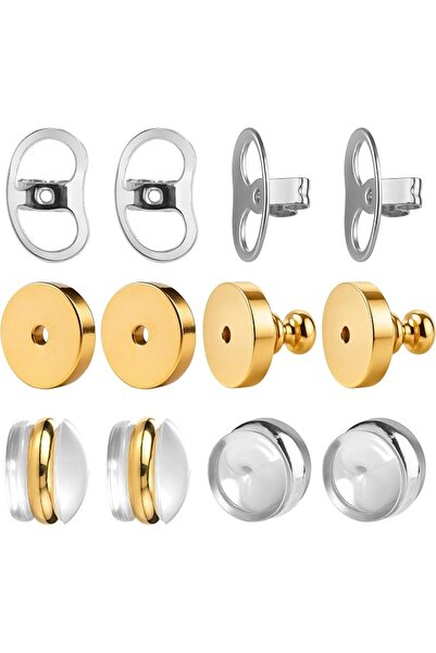 GENERAL Earring Backs for Droopy Ears & Heavy Earrings, 6 Pairs Locking Secur...