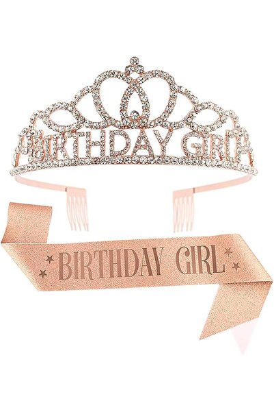 Paporich Tiara Crown Headband, Birthday Girl Headband, Princess Crown Rhinest...