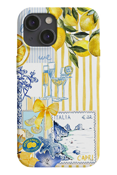 farifra iPhone 13/14 Uyumlu Desenli Silikon Lansman Telefon Kılıfı -K373BEYAZ...
