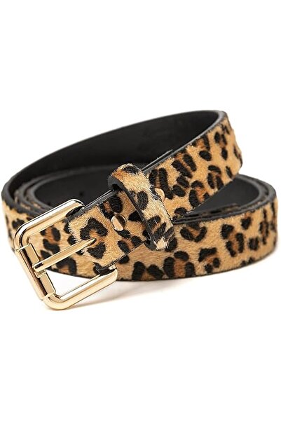 Generic Brand Curea de damă, curea din piele, retro elegantă, imprimeu leopar...