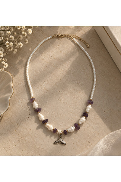 Eloré Lavender Shell & Amethyst Necklace