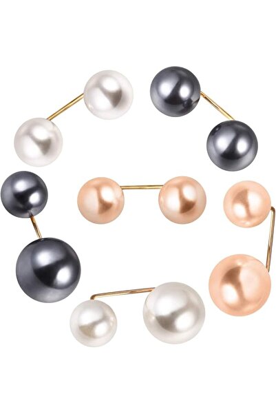 Delfino Silver DELFINO Faux Pearl Brooch Pins, Safety Pin Wedding Decoration ...