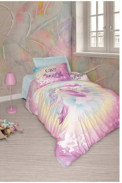 Cotton Box Rf Junior -Sirena Mint- Single Duvet Cover Set with Elastic Sheets