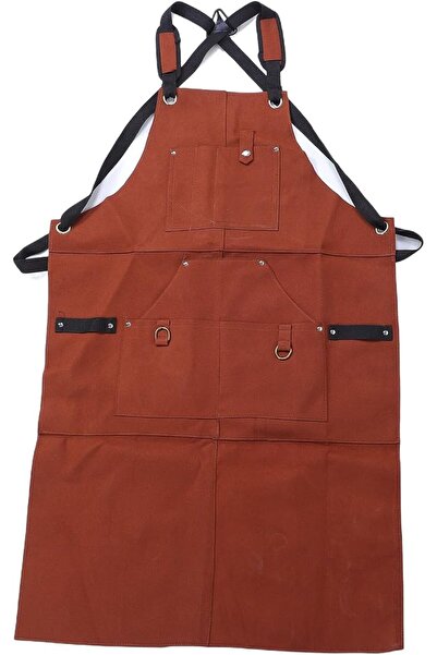 Eujgoov Heavy Duty Apron, Adjustable Back Straps Split Leather Apron with 10 ...