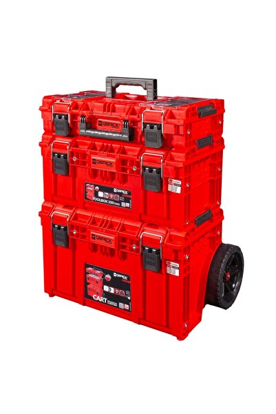 Qbrick PRIME Set 1 RED Ultra HD 3 Parça Tekerlekli Takım Çantası Seti, Kırmızı