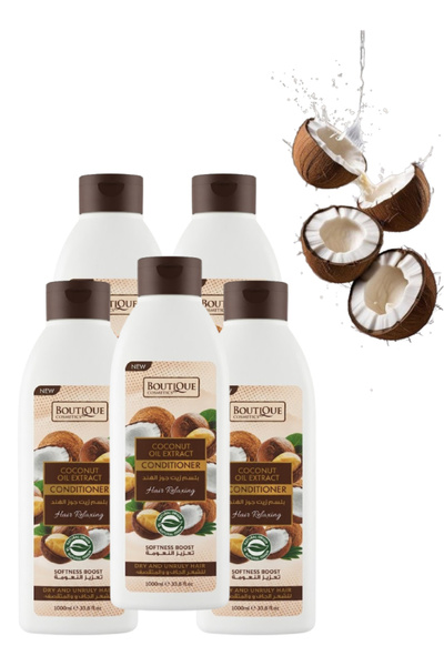 Boutique 5 Pieces Coconut Oil Extract Conditioner for Dry and Unruly Hair 1000ML