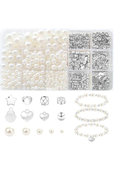 KASTWAVE 1000 Pcs Bead Making Kit for Jewelry Making, Silver Spacer Beads DIY...