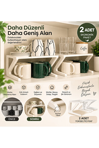 Mutfak Dolap İçi Düzenleyici ve Yükseltici Raf