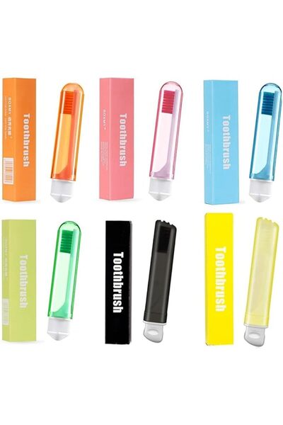 Goodern 6 Pieces Mini Travel Toothbrush Kit - Portable Soft Folding Toothbrus...