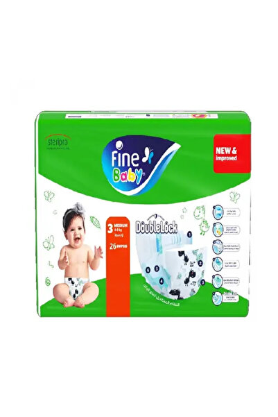Fine Baby حفاضات جونيور مقاس 3، مصممة للأطفال بوزن 4-9 كجم، مزودة بتقنية القف...