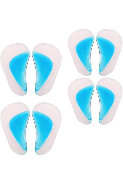 TERRIFI 4 Pairs Gel Insoles Self-Adhesive Silicone Insoles Reusable Washable ...