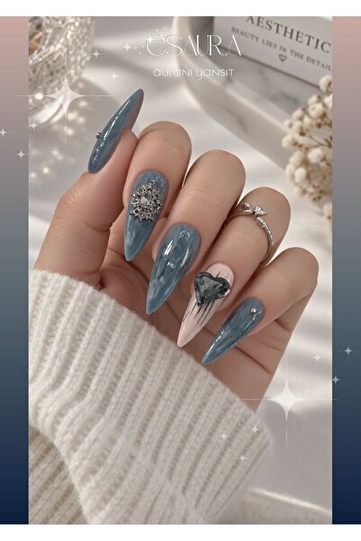 Genel Markalar Esaura Butik GOTHIC NAILS Protez Görünümlü Dumanlı Koyu Yeşil ...