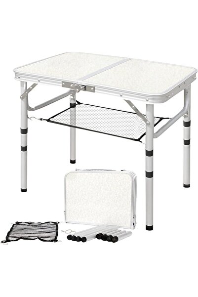 Lullaxx Folding Camping Table, Portable Aluminum Picnic Table, Multifunctiona...