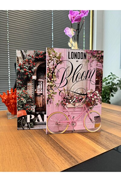Paris & London Bloom 2’li Dekoratif Kitap Kutu Seti Pembe Yeşil