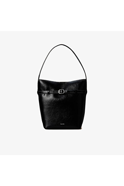 Calvin Klein Siyah Kadın Omuz Çantası BUCKLE MEDIUM BUCKET
