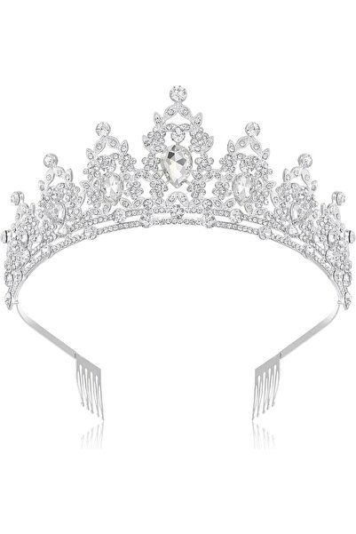 TERRIFI Crystal Tiara Crown for Women Girls, Silver Rhinestone Princess Crown...