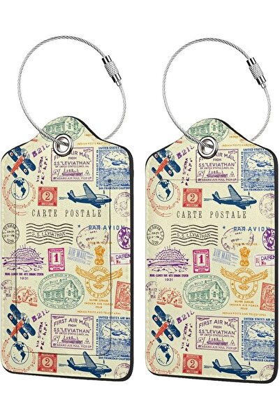 TERRIFI Luggage Tags for Suitcases, Retro Stamp Design ID Labels with Privacy...