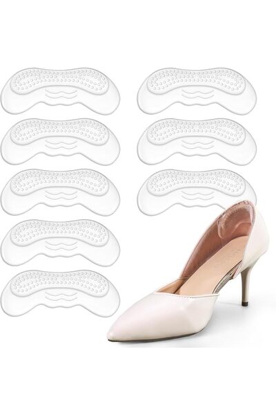 GENERAL Clear Silicone Heel Grips,4 Pairs Heel Grips for Loose Shoes,Anti-Sli...
