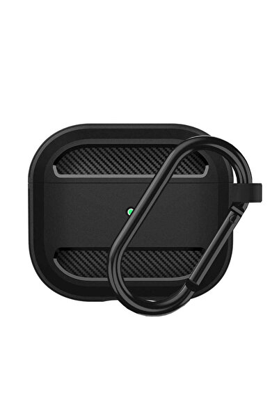 Techsuit Headphone case for AirPods 3, Carbon Silicone, grey - black