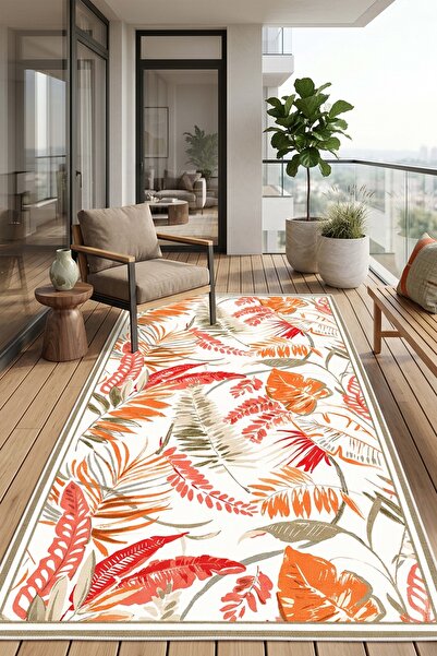 West Home Makinede Yıkanabilir Kaymaz Taban Leke Tutmaz Dijital Salon Mutfak Balkon Halısı ve Yolluk