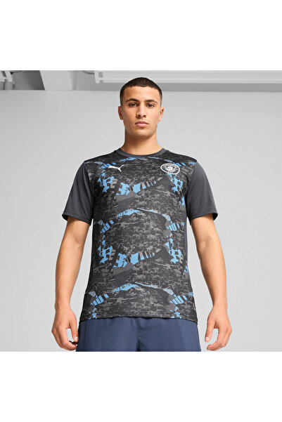 Puma Men Sportswear Fit Short Sleeve MCFC Training Jersey, Dark Grey