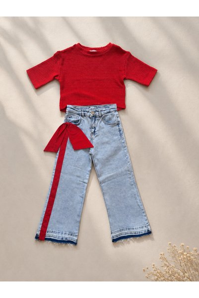 Ruby Bow Denim Kız Çocuk Takım