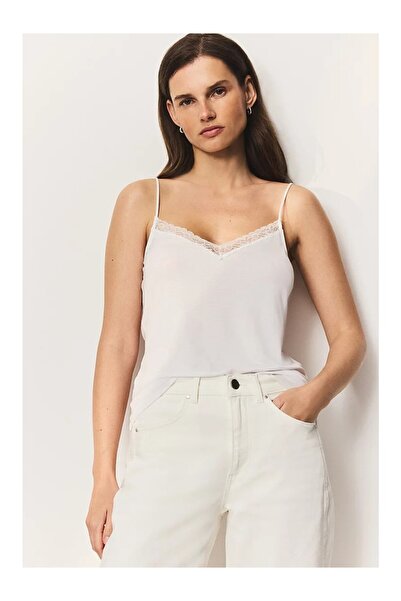THE WHITE COMPANY Lace Detailed Modal Women's Undershirt