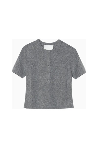 3.1 Phillip Lim Henley Wool Cashmere Blend Women's Knitwear Blouse