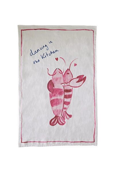 Anthropologie Dinette Stone Washed Linen Kitchen Towel