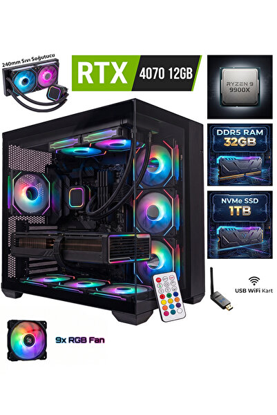 COMLOJI GA-Deluxe Ryzen 9 9900x + RTX 4070 12GB + 32GB DDR5 RAM 1TB M.2 NVMe ...