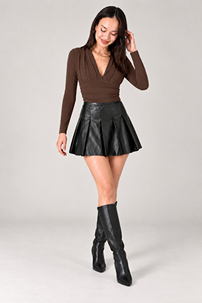 Nika Fashion V Yaka Şık Sandy Bluz