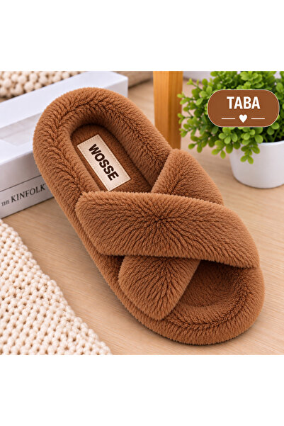 WOSSE KADIN ÇAPRAZ TÜYLÜ PELUŞLU EV TERLİĞİ
