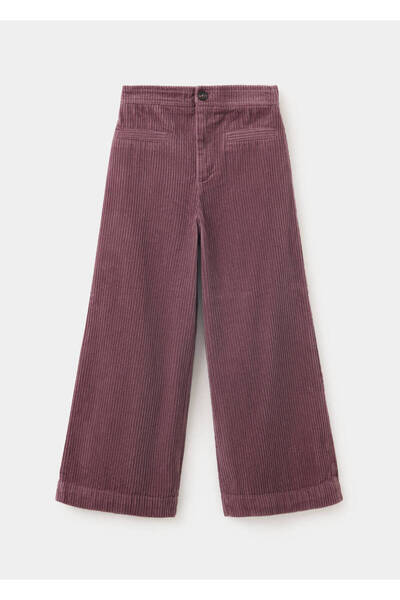MANGO Kids Pamuklu fitilli kadife pantolon