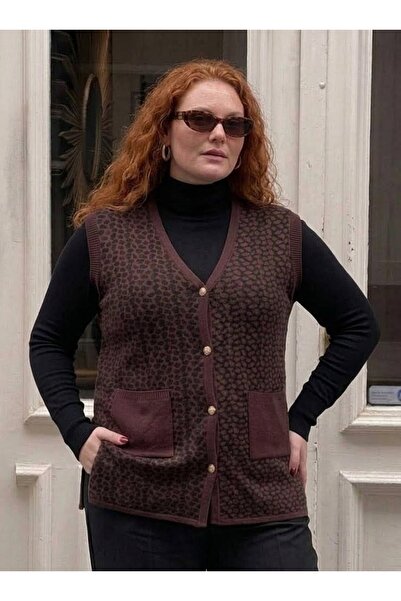 onno style women Plus Size Steel Mesh Classic Leopard Pattern Knitted Women's...