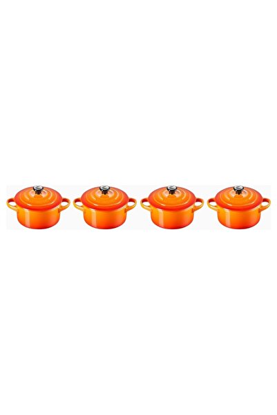 Le Creuset طقم أواني طهي سيراميك صغيرة فاخرة التصميم مكون من 4 قطع سعة 250 مل