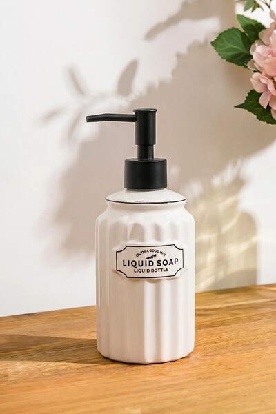 NESS HOME 500 ml Countertop Ceramic Verao Liquid Soap Dispenser and Detergent...