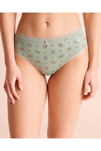 La Vie en Rose Super Soft Lace Trim High Waist Bikini Panty