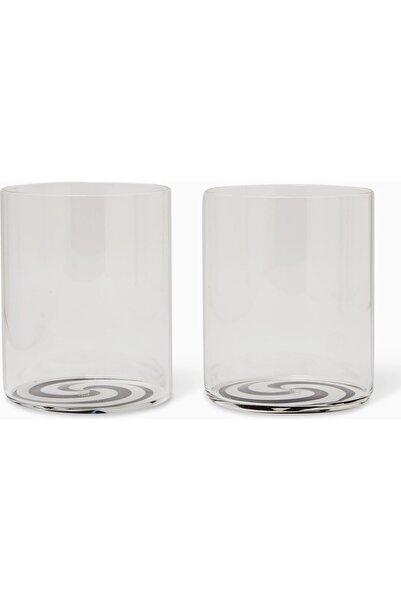 Fazeek Patterned Handmade Set of 2 Glass Cups