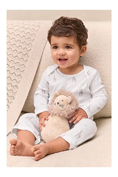 THE WHITE COMPANY كيس نوم للأطفال من القطن العضوي بنقشة الزرافة