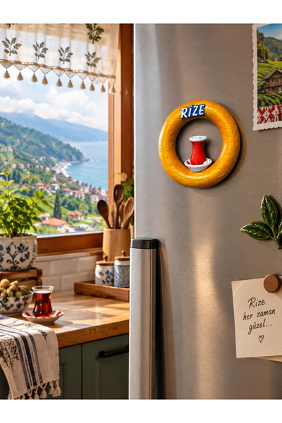 Genel Markalar Rize Temalı Ahşap Magnet – El Yapımı Dekoratif Magnet Karadeni...